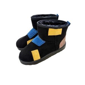 Patchwork Faux Suede Ankle Boots
